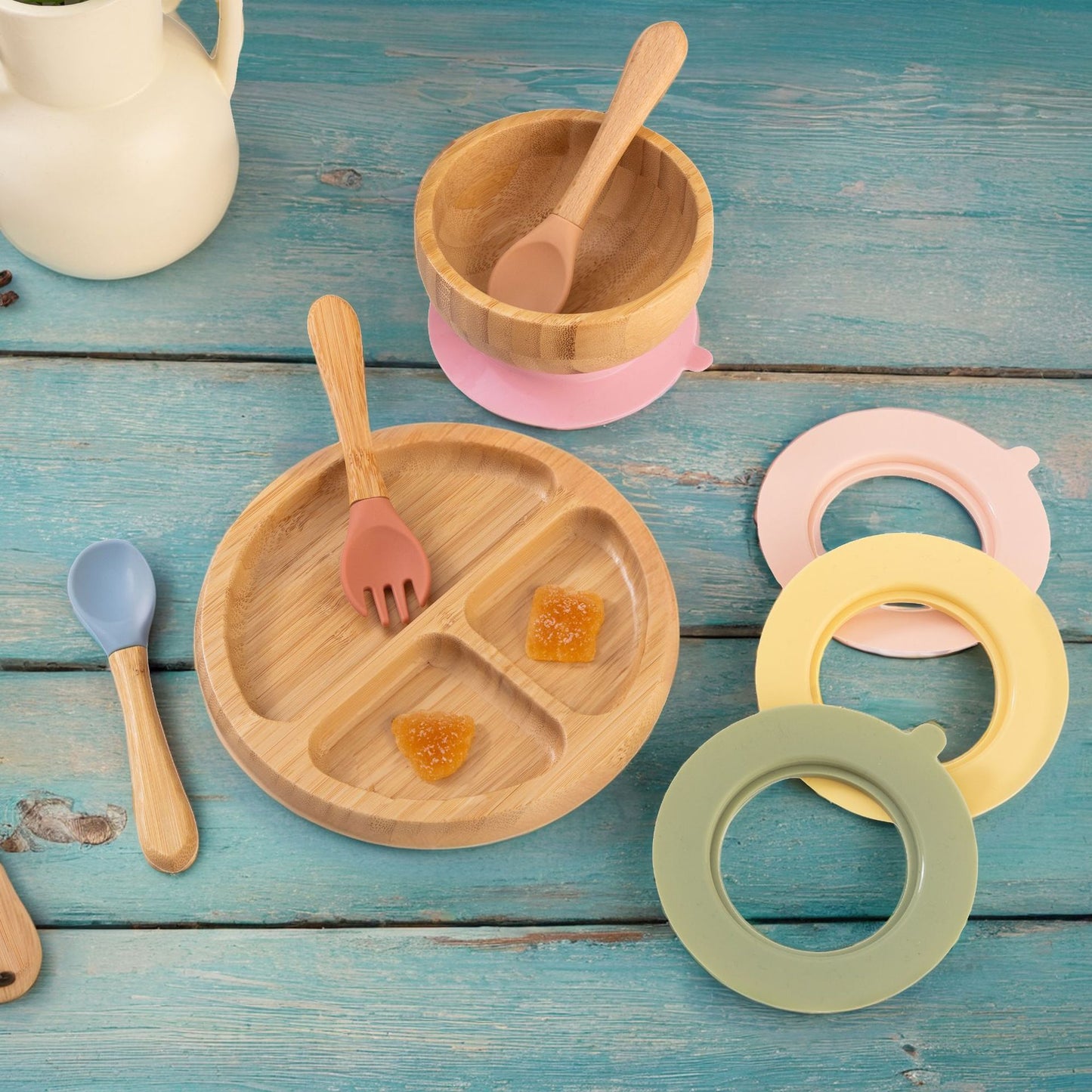 Bamboo Round Compartment Fruit Plate