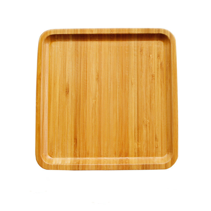 Bamboo square round tray dinner plate