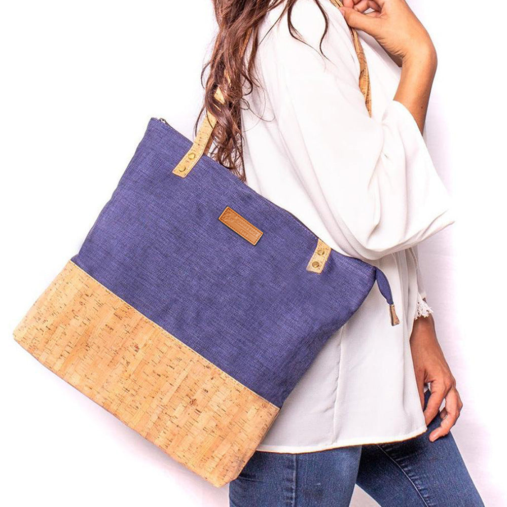 Renewable Material Cork Shoulder Handbag