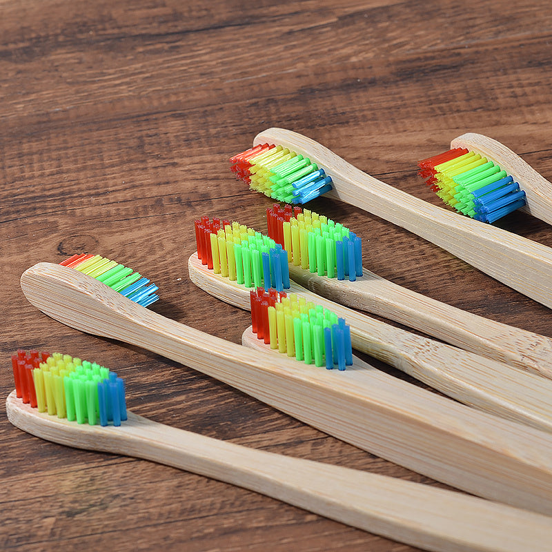 New Design Mixed Color Bamboo Toothbrush