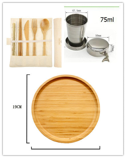 Bamboo square round tray dinner plate