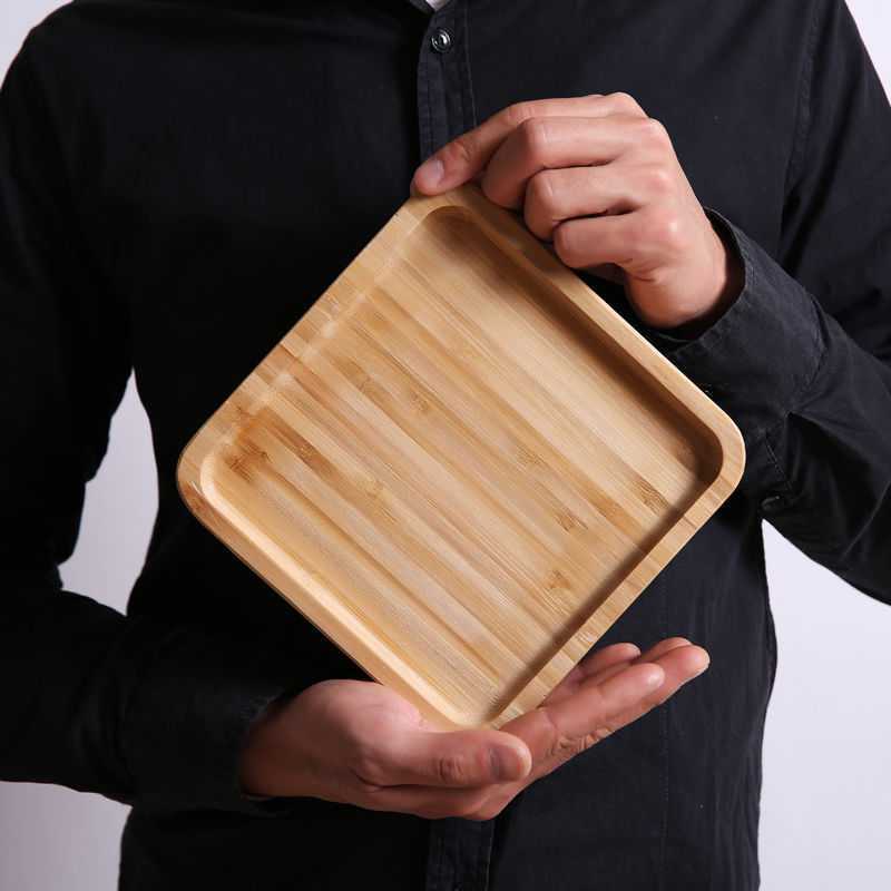 Bamboo Wooden Tray Dinner Plate Tray Wooden Tray Rectangular Household