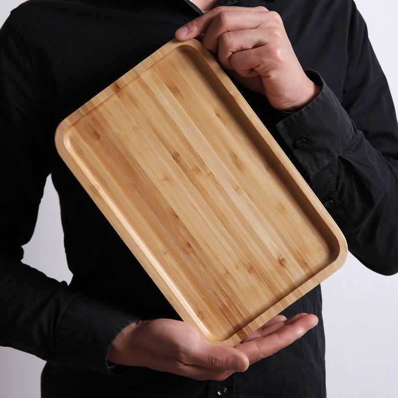 Bamboo Wooden Tray Dinner Plate Tray Wooden Tray Rectangular Household