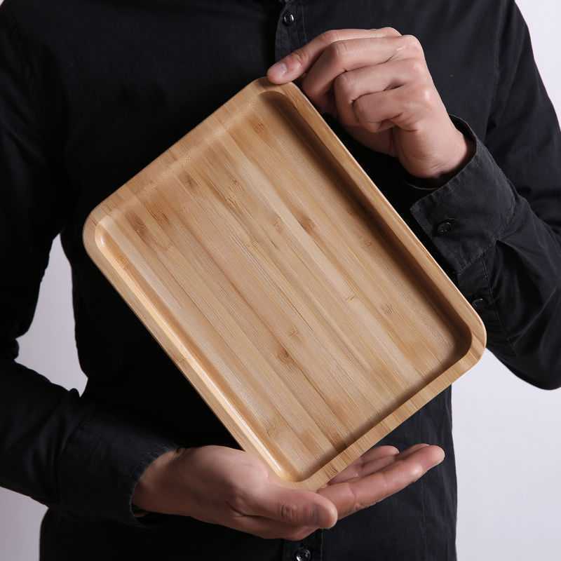 Bamboo Wooden Tray Dinner Plate Tray Wooden Tray Rectangular Household