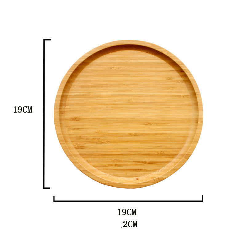 Bamboo square round tray dinner plate