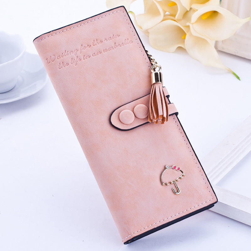 Lady's umbrella purse women long zipper wallets Korean plate handbag Taobao fast selling sanding Wallet