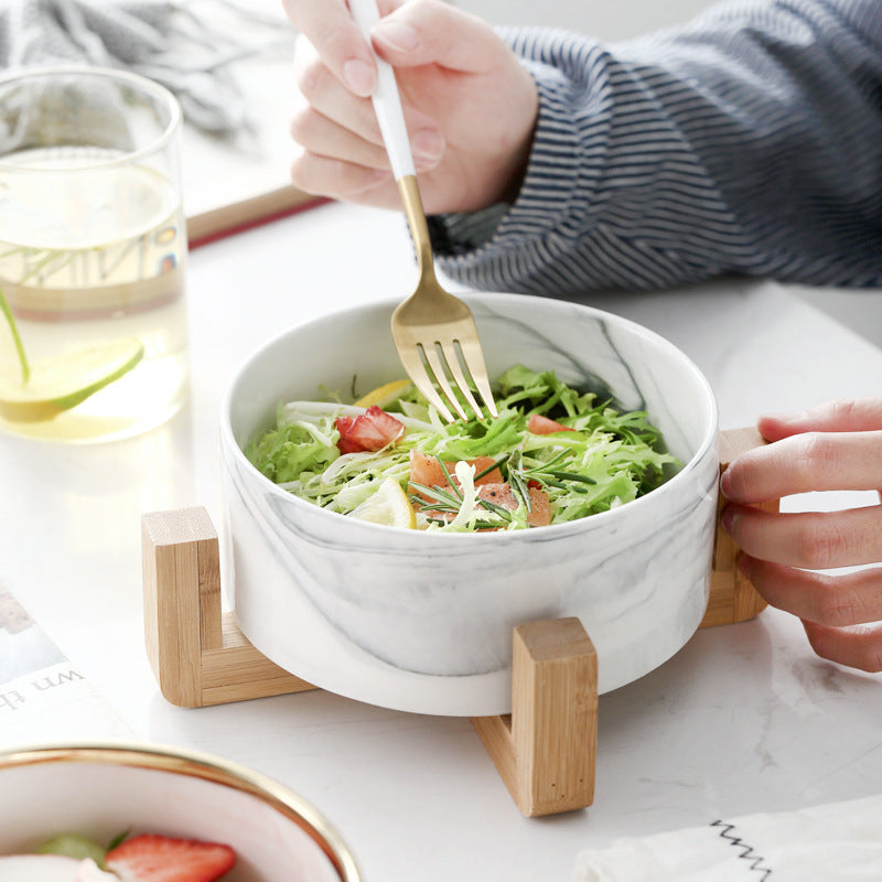 Marbled bamboo tableware