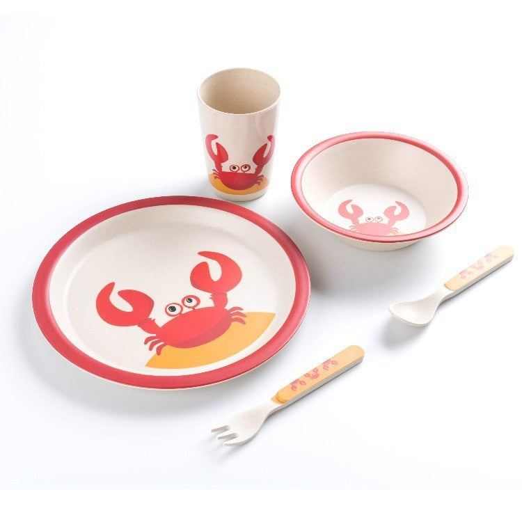 Children's Baby Cutlery Set Of 5 Bamboo Fiber Dishes