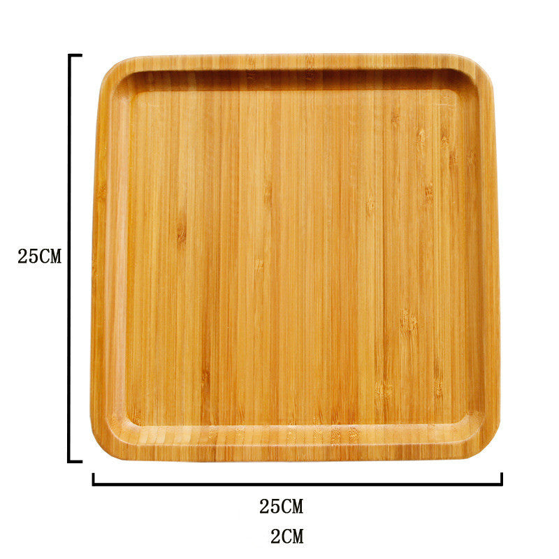 Bamboo square round tray dinner plate