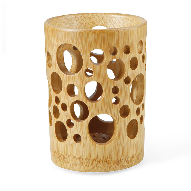 Creative Natural Bamboo Wood Hollow Toothbrush Cup