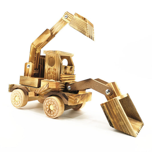 Wooden Excavator Model Toy Large Toy