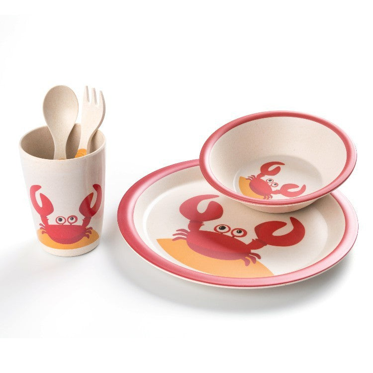 Children's Baby Cutlery Set Of 5 Bamboo Fiber Dishes