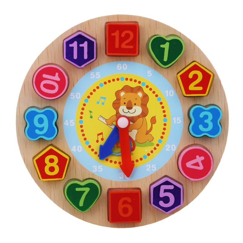 Wooden clock toy