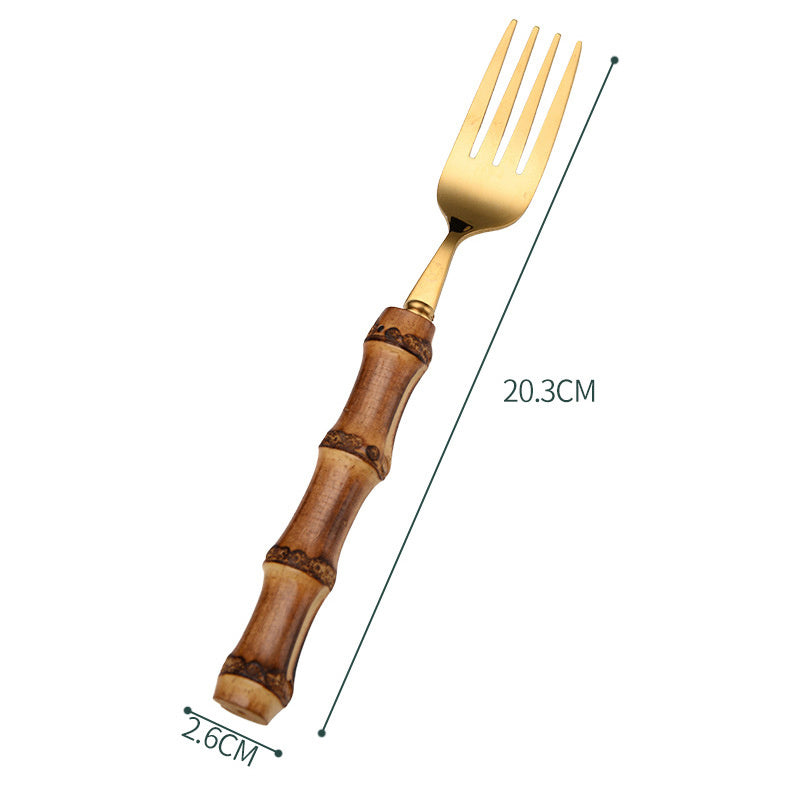 Stainless Steel Cutlery And Bamboo Handle Set