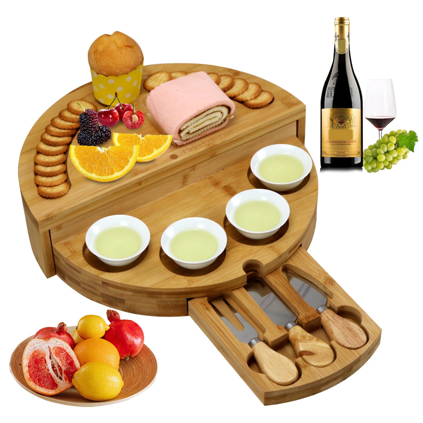 Bamboo Cheese Fruit Tray Bamboo Cheese Knife